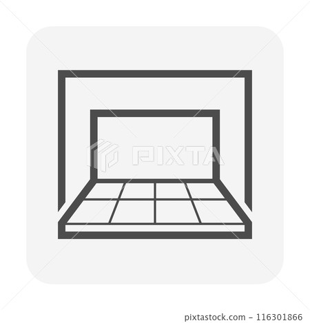 Tile floor inside room vector icon, interior decoration. 116301866