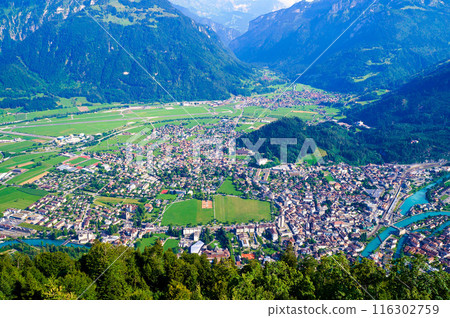 View of Interlaken from the Harder Kulm observation deck [Switzerland] 116302759