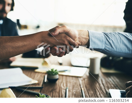 Business people, teamwork and handshake in meeting, cooperation and feedback for project, agreement and review. Closeup, hands and group with promotion, planning and victory for b2b deal or thank you Business people, teamwork and handshake in meeting, cooperation and feedback for project, agreement and review. Closeup, hands and group with promotion, planning and victory for b2b deal or thank you 116303254