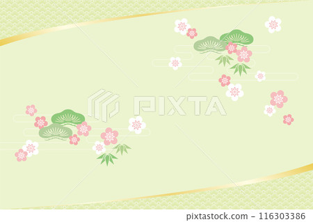 Japanese style background with Japanese patterns 116303386