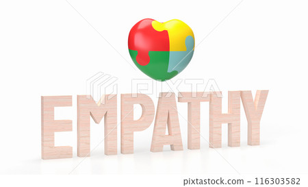 The puzzle heart multicolour  for empathy and teamwork 3d rendering. 116303582
