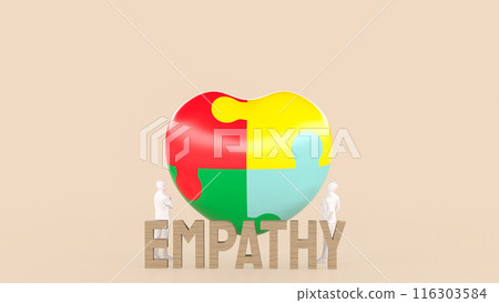 The puzzle heart multicolour for empathy and teamwork 3d rendering. The puzzle heart multicolour for empathy and teamwork 3d rendering. 116303584