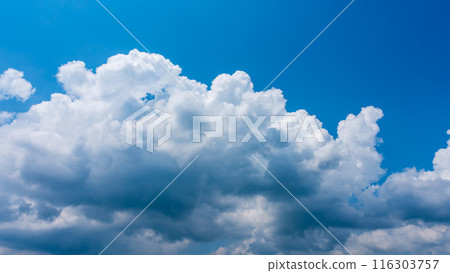 White clouds appearing in the blue summer sky White clouds appearing in the blue summer sky 116303757