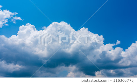 White clouds appearing in the blue summer sky White clouds appearing in the blue summer sky 116303773