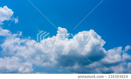 White clouds appearing in the blue summer sky White clouds appearing in the blue summer sky 116303824
