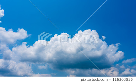 White clouds appearing in the blue summer sky White clouds appearing in the blue summer sky 116303836