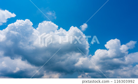 夏日蔚藍的天空出現白雲 116303992