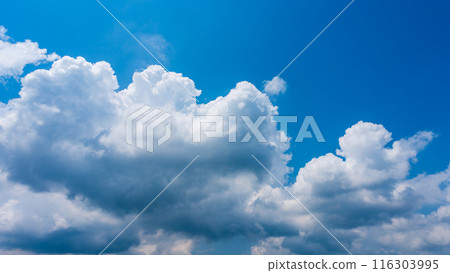 夏日蔚藍的天空出現白雲 116303995