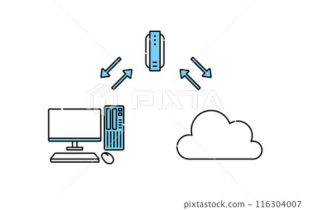 PC communication server icon set 116304007