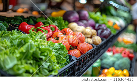 Fresh Organic Vegetables on Display at Farmers Market Fresh Organic Vegetables on Display at Farmers Market 116304435