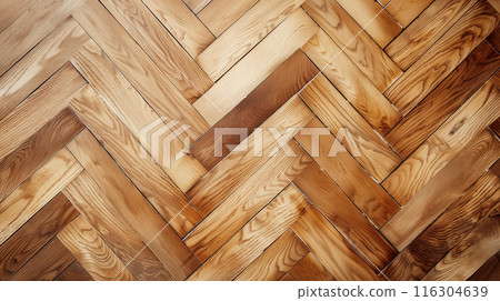 描繪住宅木地板覆蓋人字形地板的寫實插圖 描繪住宅木地板覆蓋人字形地板的寫實插圖 116304639