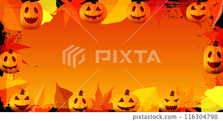 Halloween autumn pumpkin frame background 116304798