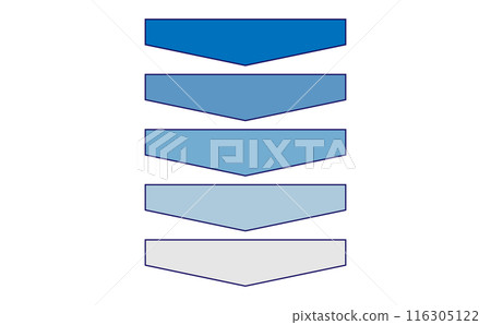 Set of blue arrows flow chart 116305122
