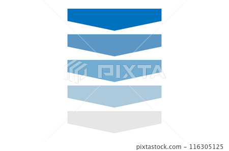 Set of blue arrows flow chart 116305125