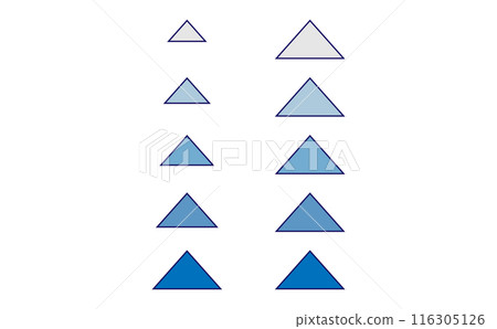 Set of blue triangle flow charts 116305126