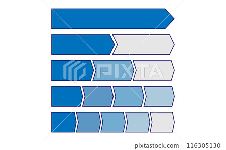 Set of blue ribbon flow charts 116305130