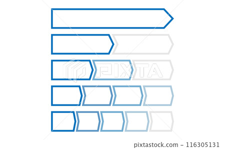 Set of blue ribbon flow charts 116305131