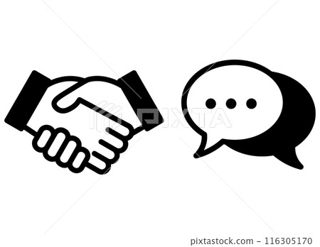 Handshake communication icon 116305170