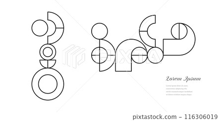 Geometric Abstract Circle Pattern Retro Icon Set 116306019