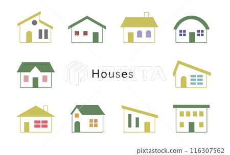 Houses Forest & Cream Yellow Colorful Windows 116307562