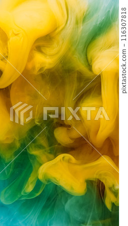 Glitter smog. Steam background. Mystical ink mist yellow green blue paint vapor shimmering hypnotic mix creative abstract sparkling art. Glitter smog. Steam background. Mystical ink mist yellow green blue paint vapor shimmering hypnotic mix creative abstract sparkling art. 116307818