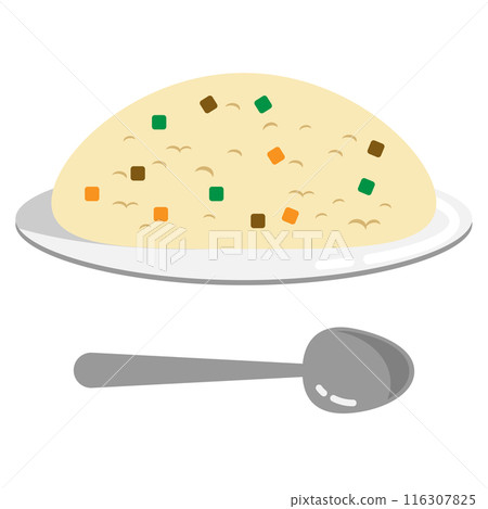 炒飯放在盤子裡 116307825