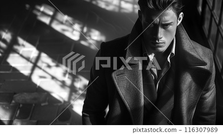 An evocative setting that embodies the essence of the gangster era with stylish suits An evocative setting that embodies the essence of the gangster era with stylish suits 116307989