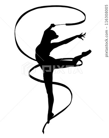Rhythmic gymnastics silhouette 116308005