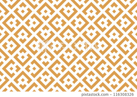Abstract geometric pattern. A seamless vector background. White and golden ornament. Graphic modern pattern. Simple lattice graphic design Abstract geometric pattern. A seamless vector background. White and golden ornament. Graphic modern pattern. Simple lattice graphic design 116308326
