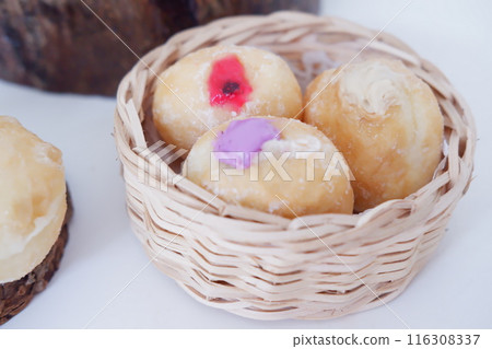 flavored ball donuts as a background flavored ball donuts as a background 116308337