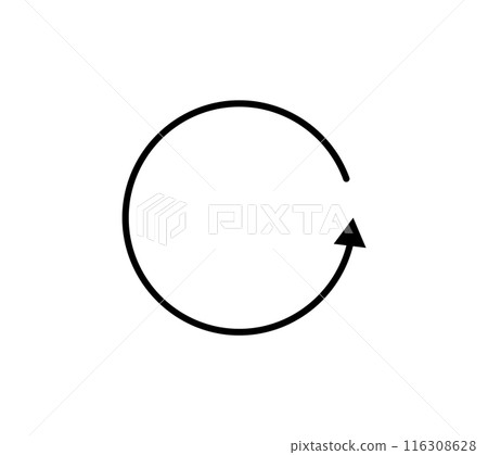 簡單的旋轉箭頭圖標 116308628