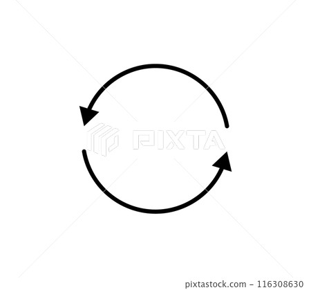 簡單的旋轉箭頭圖標 116308630