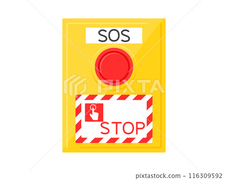 Emergency stop button illustration 116309592