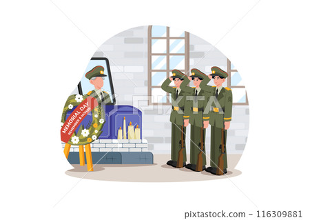 Military units conduct memorial ceremonies to remember their fallen comrades. Military units conduct memorial ceremonies to remember their fallen comrades. 116309881