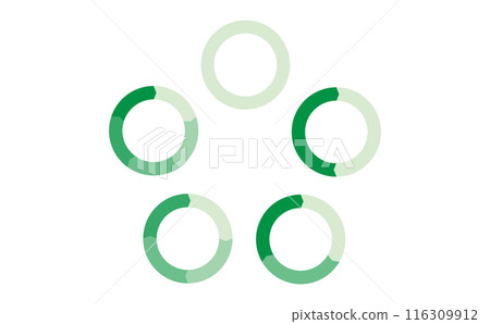 Set of green circular flow charts Set of green circular flow charts 116309912