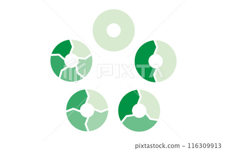 Set of green circular flow charts Set of green circular flow charts 116309913