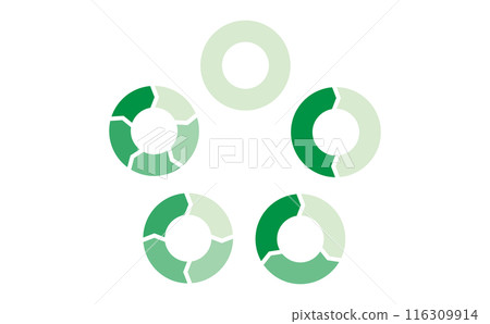 Set of green circular flow charts Set of green circular flow charts 116309914
