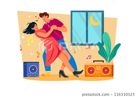 A man organizes a fun night out with his girlfriends 116310325