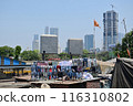 Dhobi Ghat, is an open air laundry place in near by Mahalaxmi railway station in Mumbai, India 116310802