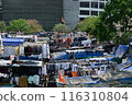 Dhobi Ghat, is an open air laundry place in near by Mahalaxmi railway station in Mumbai, India 116310804