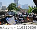 Dhobi Ghat, is an open air laundry place in near by Mahalaxmi railway station in Mumbai, India 116310806