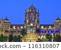 Chhatrapati Shivaji Terminus (CST) is a UNESCO World Heritage Site and an historic railway station in Mumbai, India. 116310807