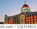 Taj Mahal Palace Hotel at twilight, Mumbai, India. 116310813