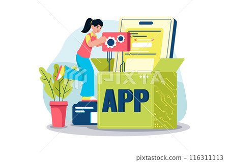 App development Illustration concept on white background 116311113