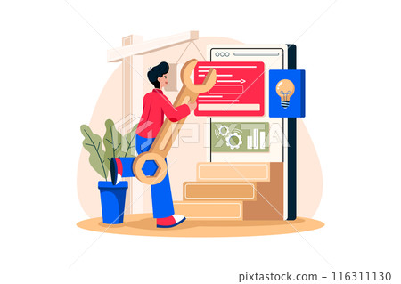 Application Development Illustration concept on white background 116311130