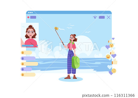 Woman With A Mobile Phone Streaming Online 116311366