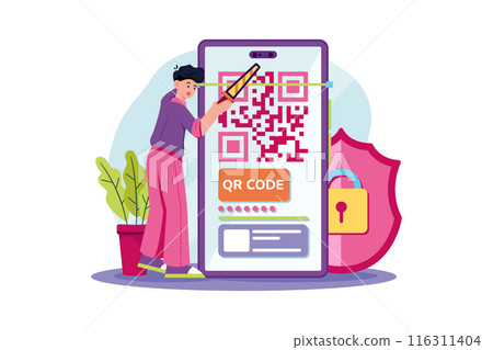 Code Scanner Illustration concept on white background Code Scanner Illustration concept on white background 116311404