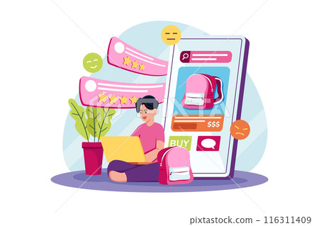 Product Feedback Illustration concept on white background 116311409