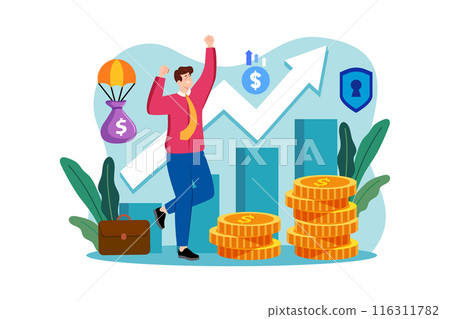 Successful business person Illustration concept. A flat illustration isolated on white background 116311782