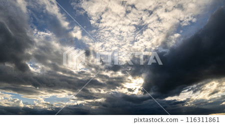 colorful dramatic sky with cloud at sunset 116311861